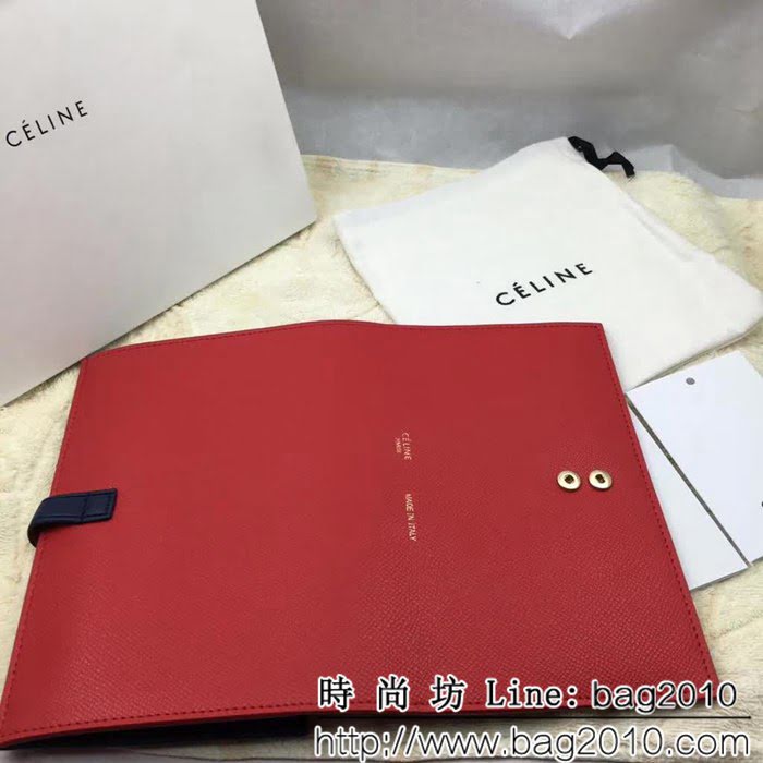 CELINE賽琳原單 專櫃 手掌紋牛皮搭扣拼色錢夾 4148 SL1693